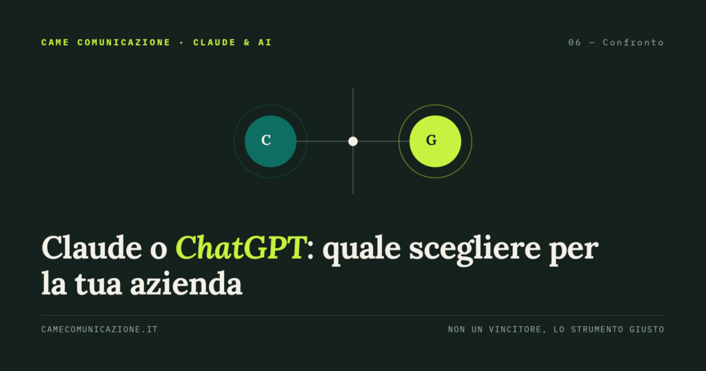Confronto Claude o ChatGPT per la scelta dello strumento AI in azienda